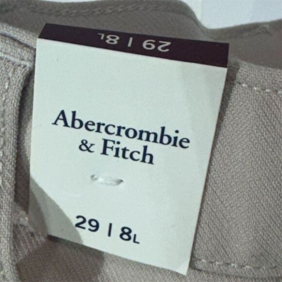 Abercrombie & Fitch 29L Taupe Split Hem Trousers Beige Pants 8L New Vintage NWT - Picture 3 of 5